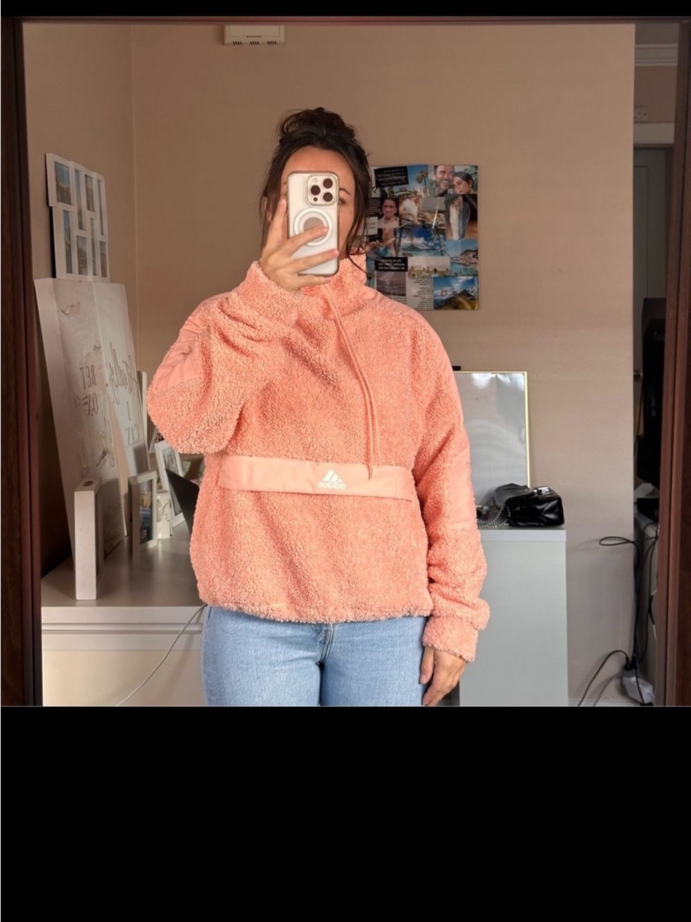 adidas Women’s Peach Sherpa Half-Zip Pullover Jacket